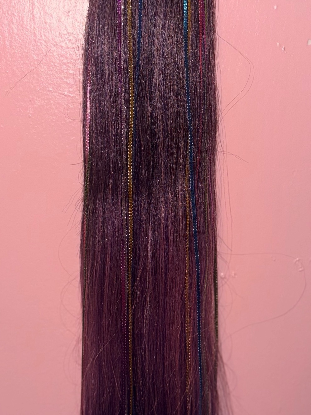 Purple Hair Extension with Metallic Accent Strands - Unbranded